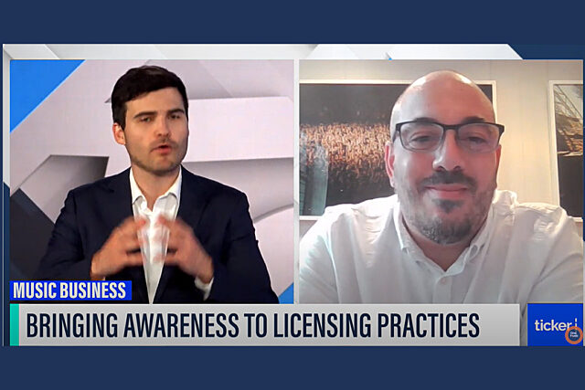Phil Akouri on a news segment discussing music business licensing practices.